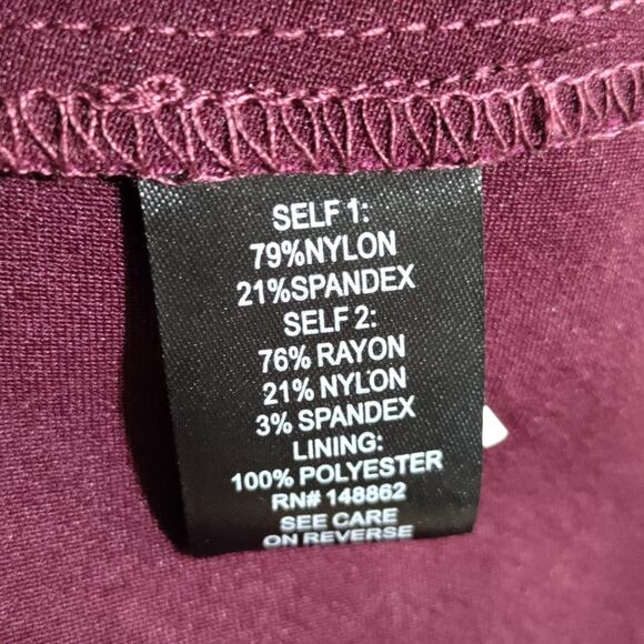 Torrid Plus Size 18 (2x) Burgundy Mesh Dot Pinup Swing Dress NWT - Picture 12 of 14